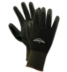 Black Nylon Polyurethane Coated Gloves / Dozen
